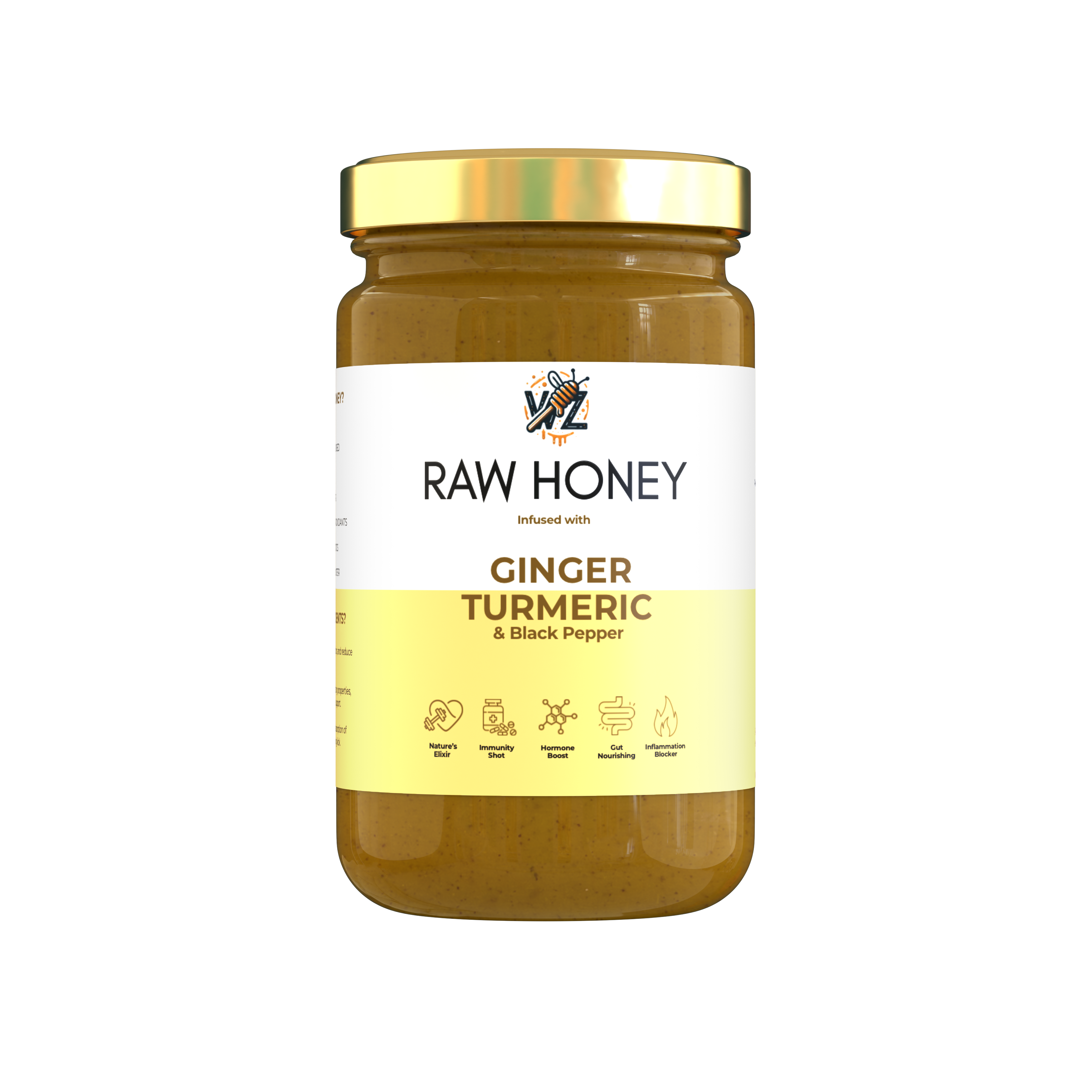 Ginger, Turmeric & Black Pepper Infused Raw Honey (400g)