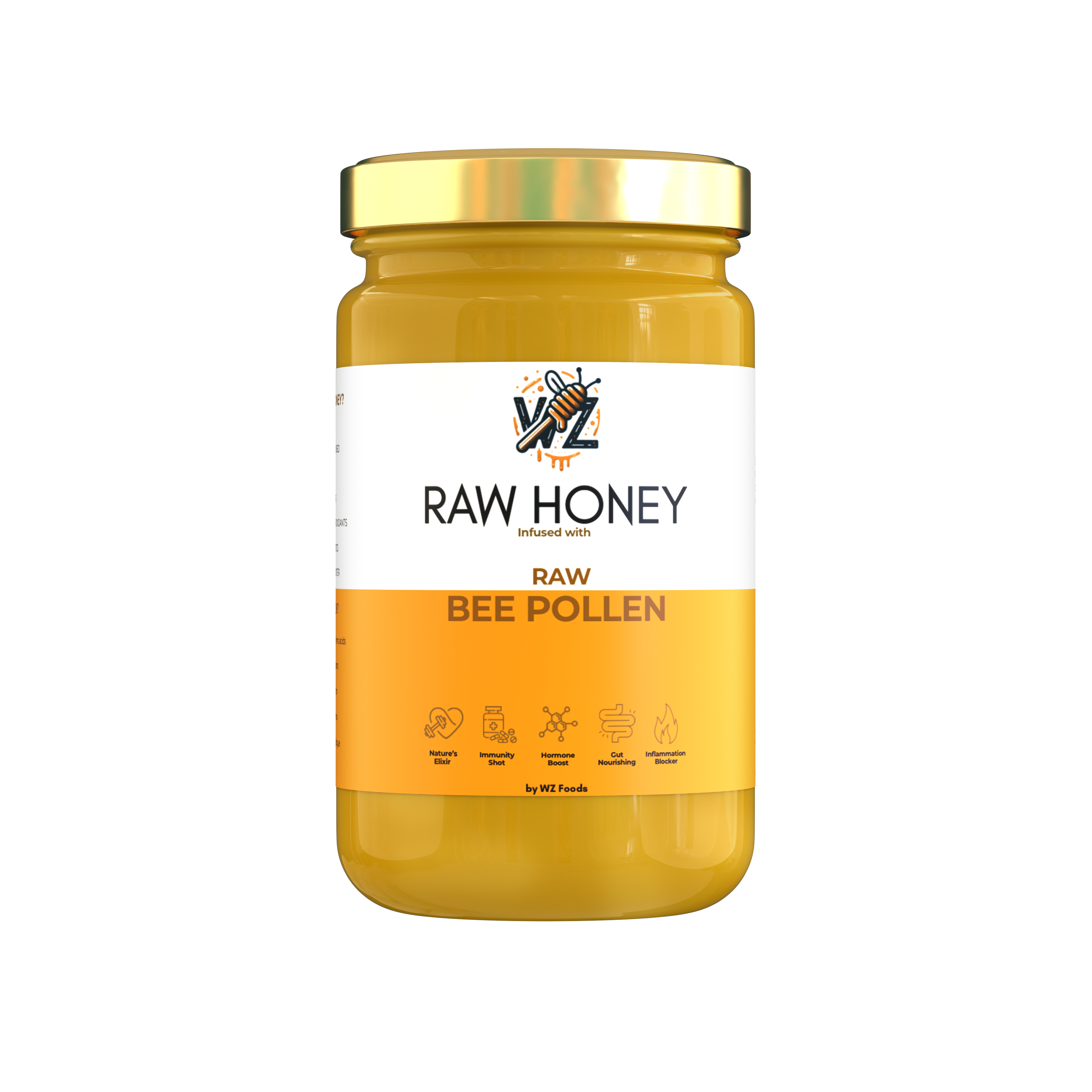 Bee Pollen Infused Raw Honey (400g)