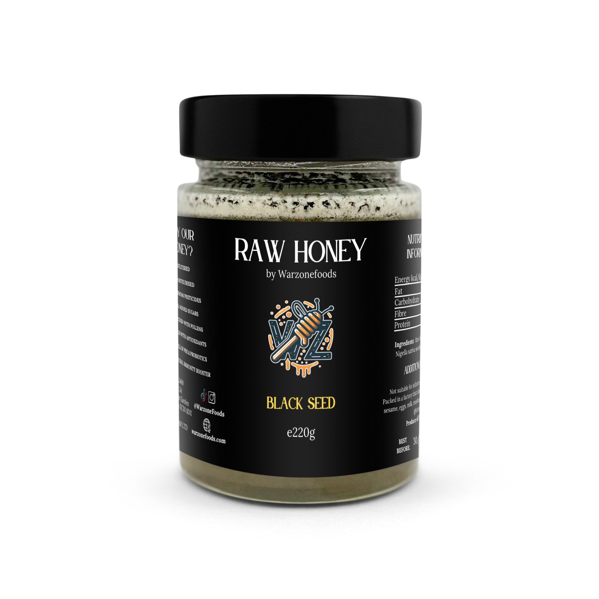 Black Seed Infused - Raw Honey (with Black Seed on top)